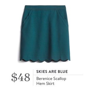 Scalloped Jade Green Skirt